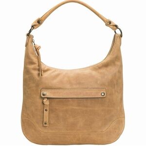 Frye Tan Melissa Leather‎ Distressed Hobo Shoulder Bag